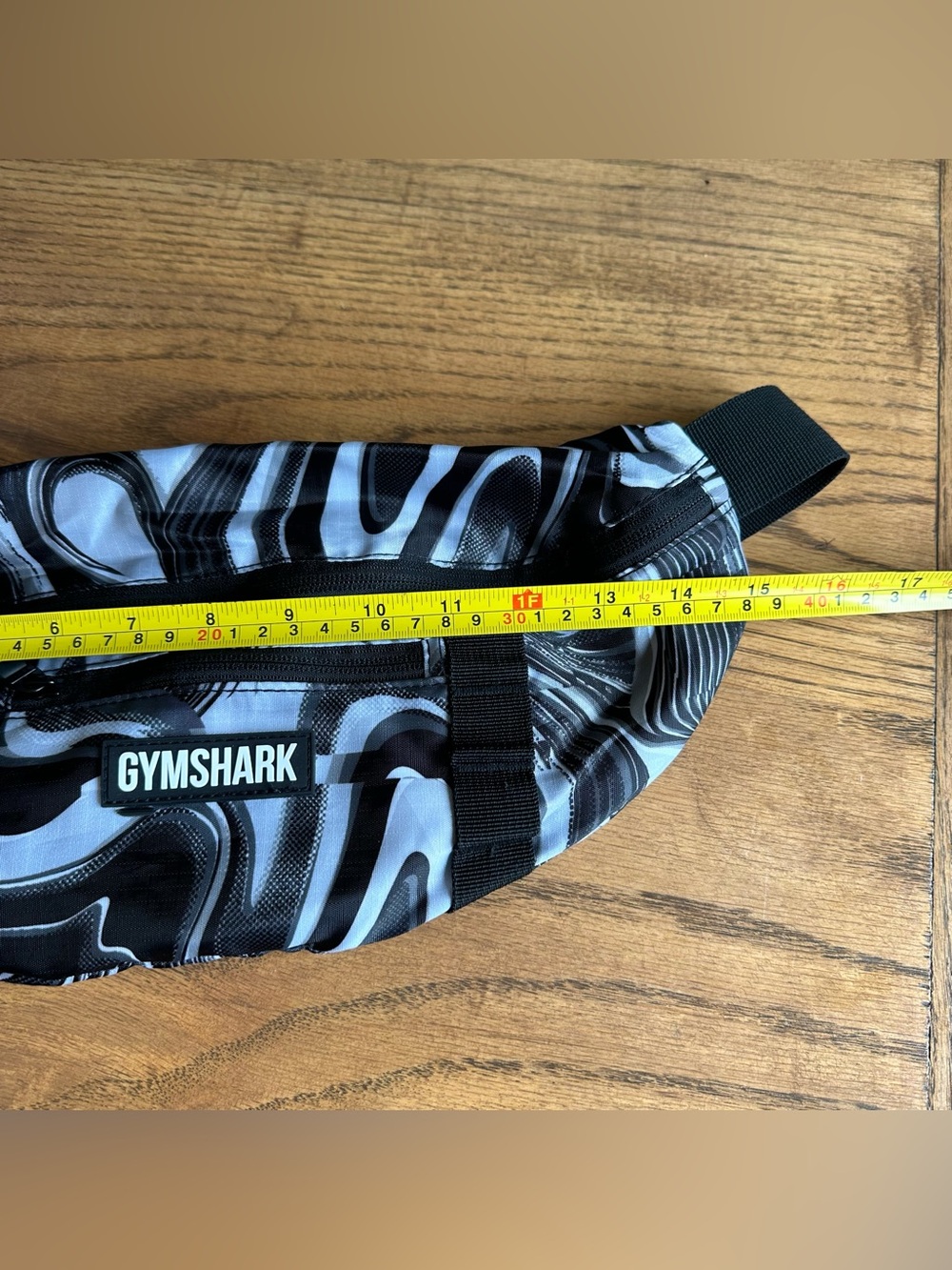 Gymshark Cross Body Bag Black and White Swirl Belt Bag - Picture 6 of 7